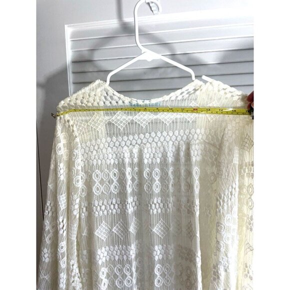 Aina Be Ivory Flowy Women's Lace Cardigan, Swimsuit Cover Sz Small - Picture 5 of 8